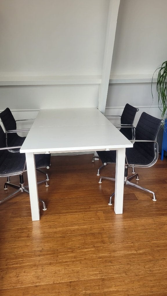 IKEA uitschuifbare eettafel wit | 140-220 cm, Huis en Inrichting, Tafels | Eettafels, Ophalen, Gebruikt, 50 tot 100 cm, Vijf personen of meer