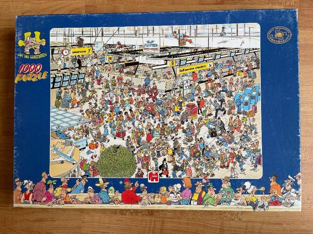 Jan van Haasteren - Vertrekhal - 1000 stukjes, Ophalen of Verzenden, 500 t/m 1500 stukjes, Gebruikt, Legpuzzel