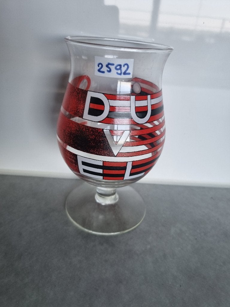 Duvel bierglas  S . Glerum, Ophalen of Verzenden, Zo goed als nieuw, Glas of Glazen, Duvel