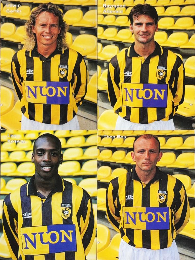 4 Spelerskaarten Vitesse Arnhem - seizoen 1995/1996, Ophalen of Verzenden, Zo goed als nieuw, Vitesse, Spelerskaart