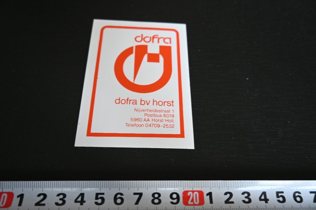 sticker Dofra bv Horst  logo, Ophalen, Zo goed als nieuw