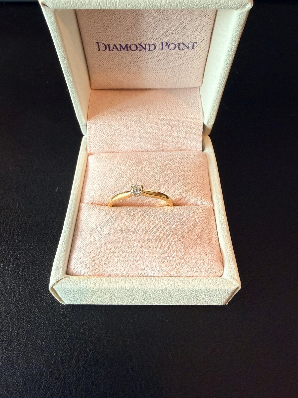 Gouden ring met diamant. Hearts&Arrows Diamond Point, Sieraden, Tassen en Uiterlijk, Ringen, Ophalen of Verzenden, Zo goed als nieuw