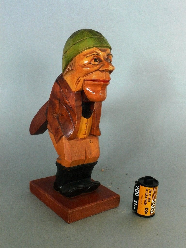 Vintage handgesneden notenkraker Zwarte Woud, Houtsnijwerk, Brutalistisch, Ophalen of Verzenden, 20 - 50 cm