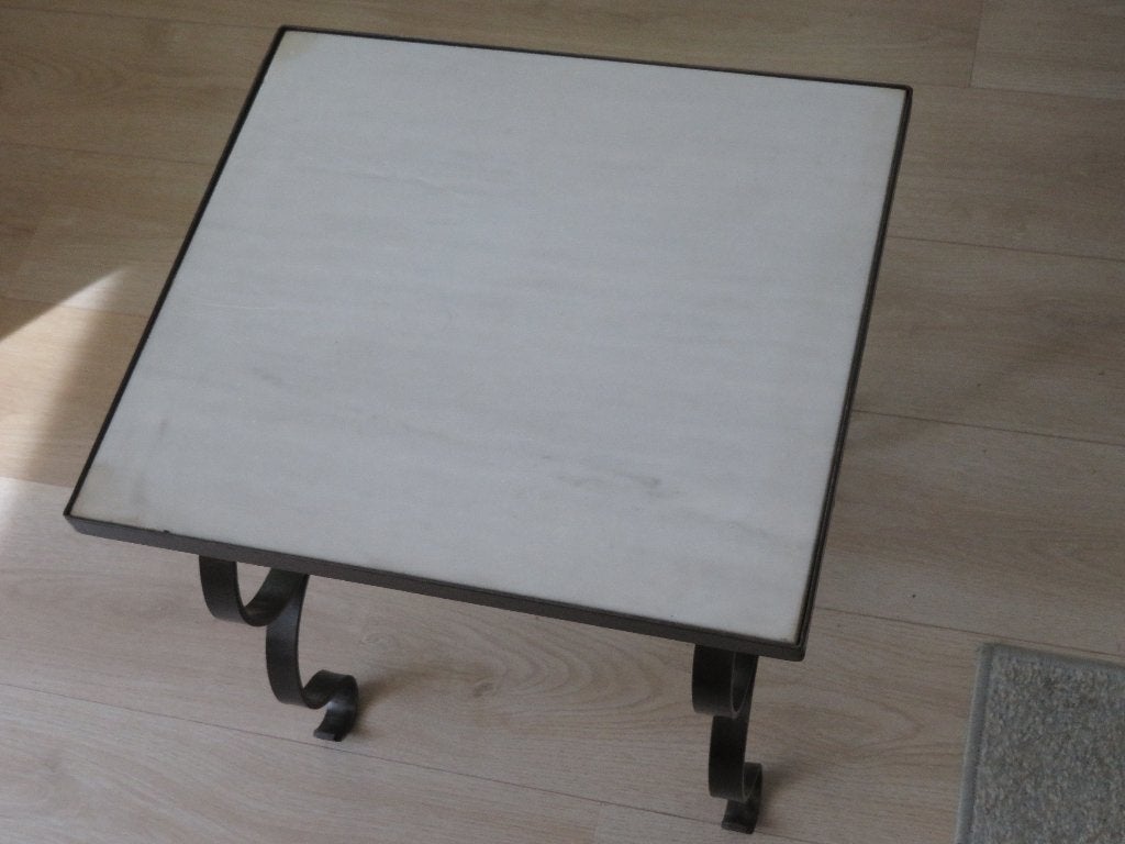 Smeedijzeren tafeltje bijzettafel ca 100 jaar oud handmade, Huis en Inrichting, Ophalen, Minder dan 55 cm, Gebruikt, Klassiek?