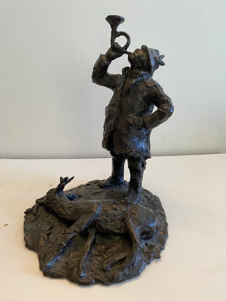 Jagen, jacht, bronzen beeldjes, Ophalen of Verzenden, Zo goed als nieuw, Mens