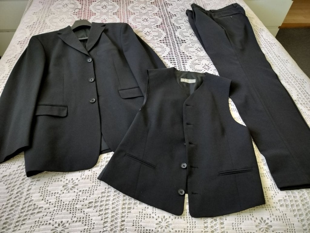 WE Men Zwart Kostuum 3-delig - Maat 46 (S), Kleding | Heren, Zwart, Ophalen of Verzenden, Maat 46 (S) of kleiner, WE Men
