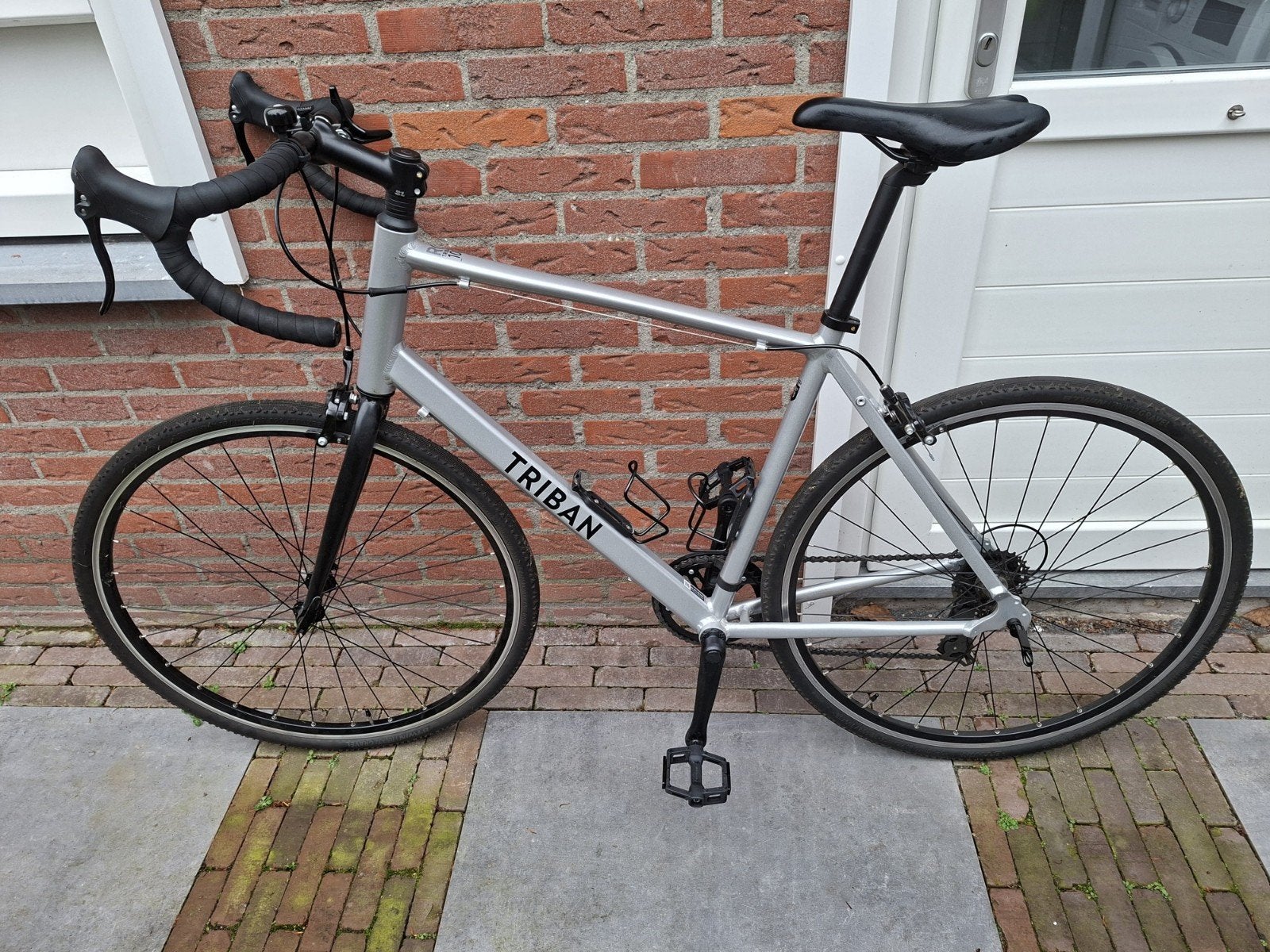 B’TWIN Triban RC 100 racefiets XL Decathlon, kleur grijs, Minder dan 10 versnellingen, Gebruikt, Velgrem, Ophalen