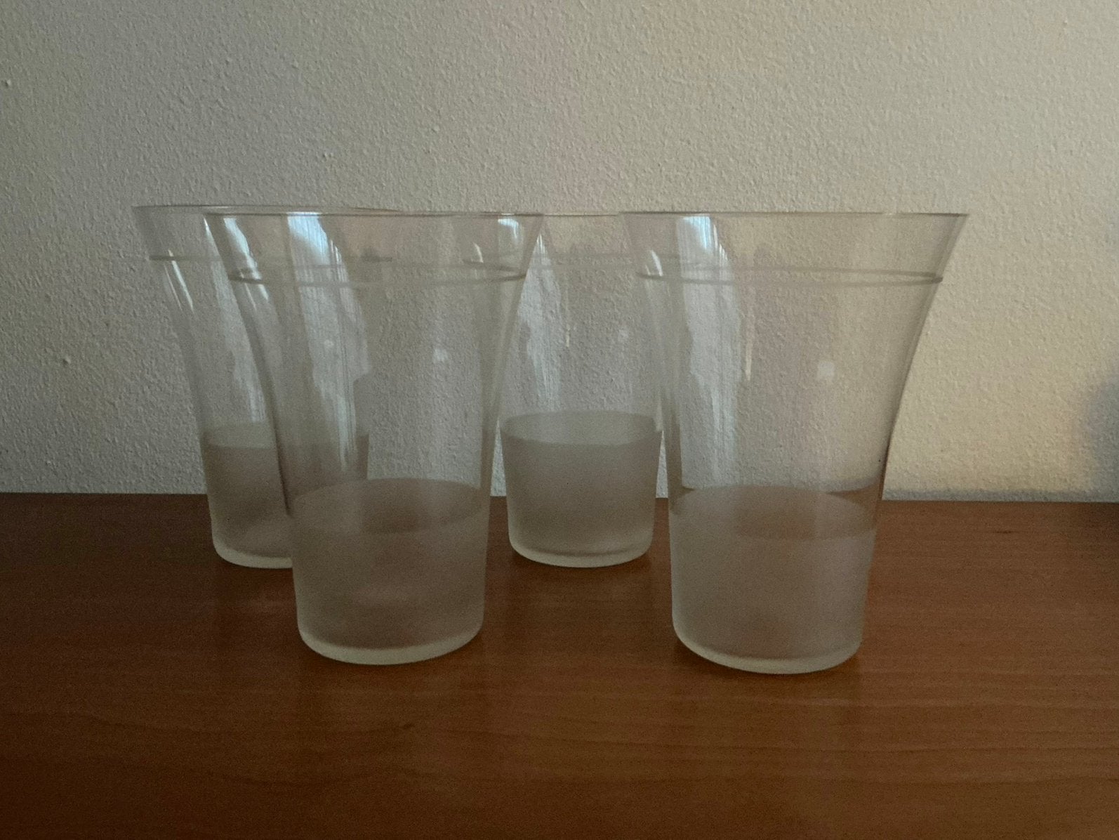 A.D.Copier: 4 'Sonoor' waterglazen 11,5 cm Leerdam ca. 1935, Ophalen of Verzenden