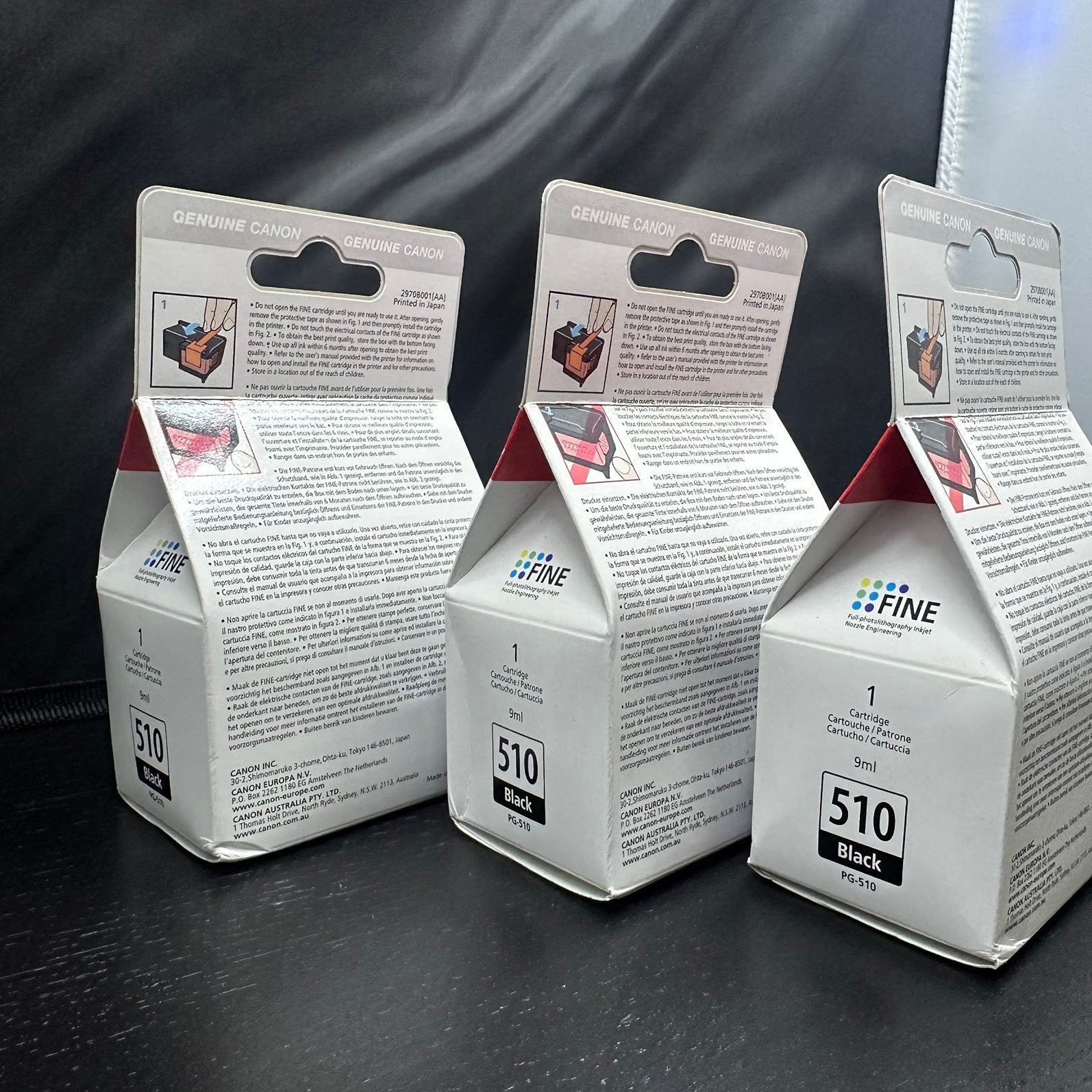 3x Originele Canon PG-510 Zwarte Inktcartridges Nieuw, Computers en Software, Printerbenodigdheden, D, Verzenden, Cartridge, Nieuw