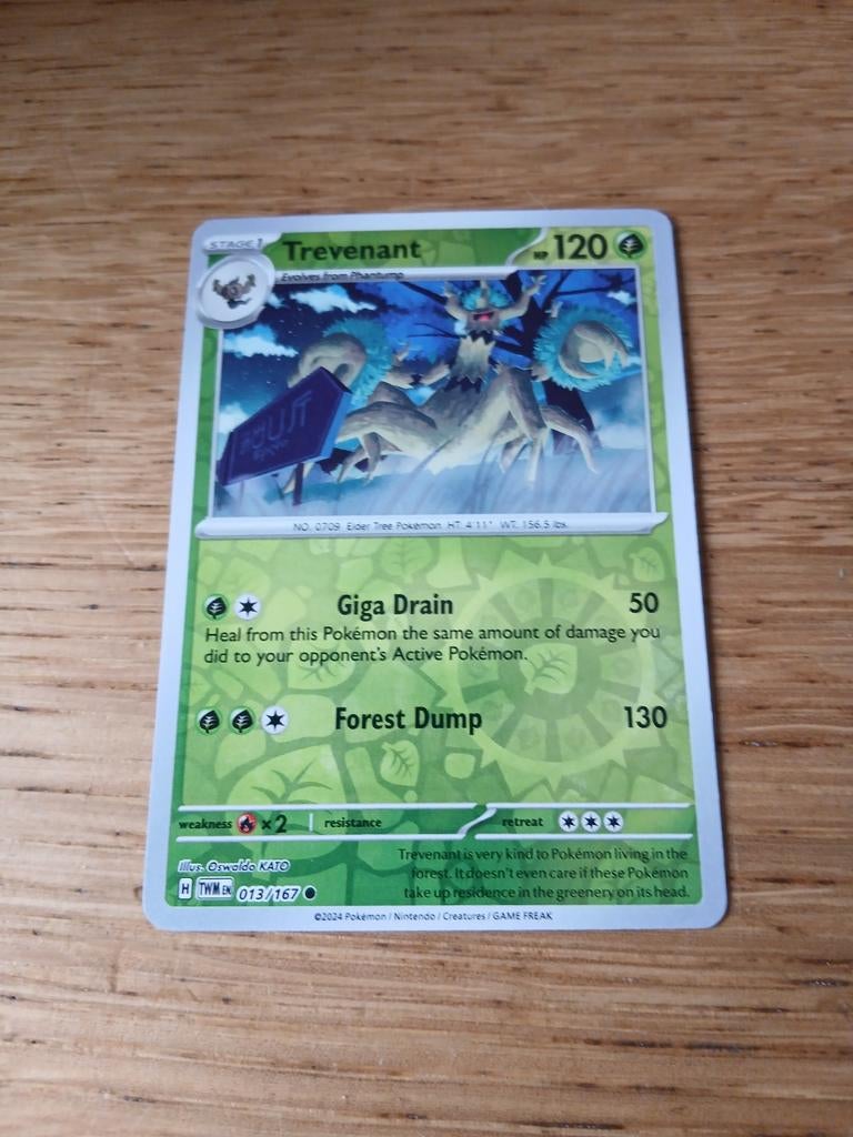 Trevenant Pokémon Kaart - TWM 013/167, Ophalen of Verzenden, Zo goed als nieuw, Losse kaart