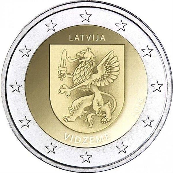 2 euro Letland 2016 - Vidzeme (UNC), Ophalen of Verzenden, Overige landen, 2 euro, Losse munt