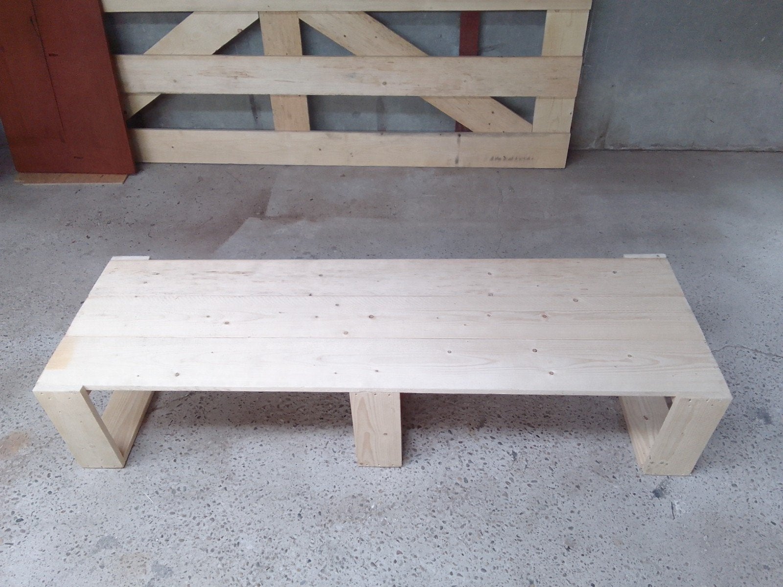 Robuuste landelijke steigerhouten tuinbank, Tuin en Terras, Ophalen, Nieuw, Hout