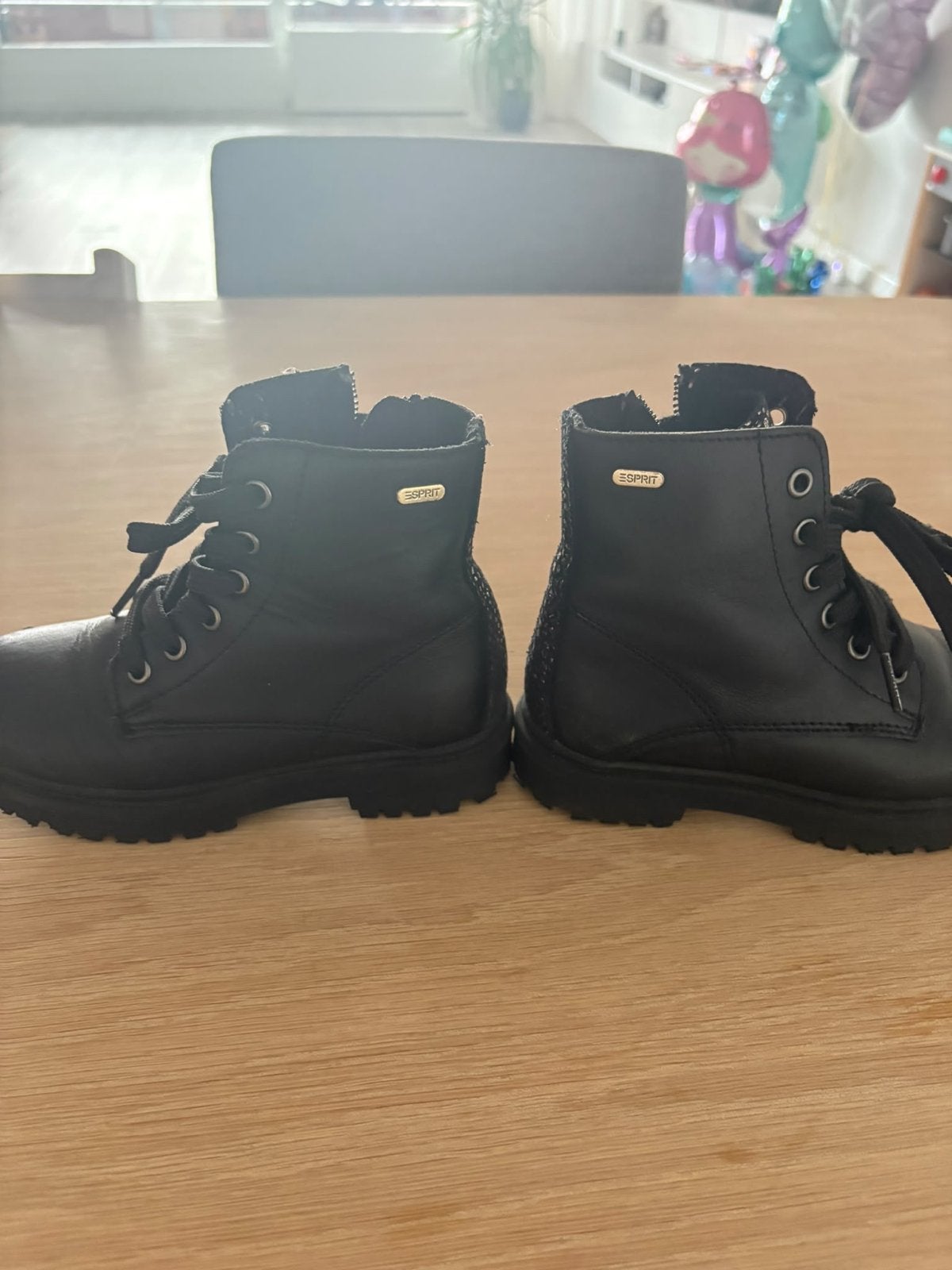 Esprit Zwarte Leren Meisjesboots - Maat 28, Ophalen of Verzenden, Gebruikt, Meisje, Laarzen