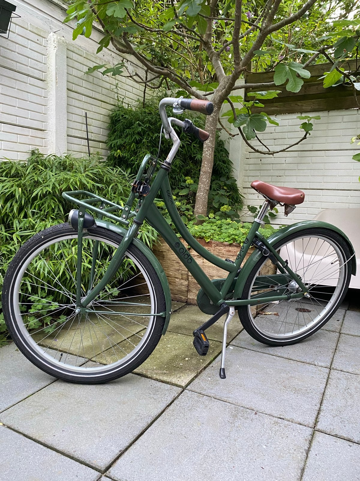 Groene Aldo transportfiets met 3 versnellingen en voordrager, Ophalen, Gebruikt, 26 inch of meer, Versnellingen