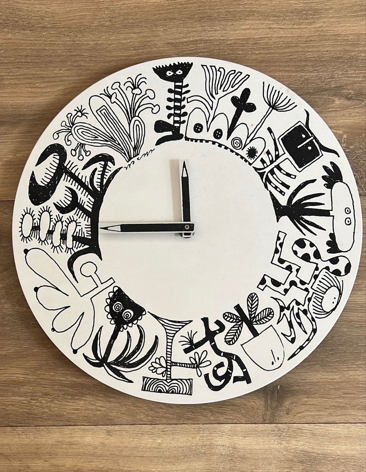 IKEA ÖNSKEDRÖM vintage wandklok metaal, Wandklok, IKEA, Wit, Vintage