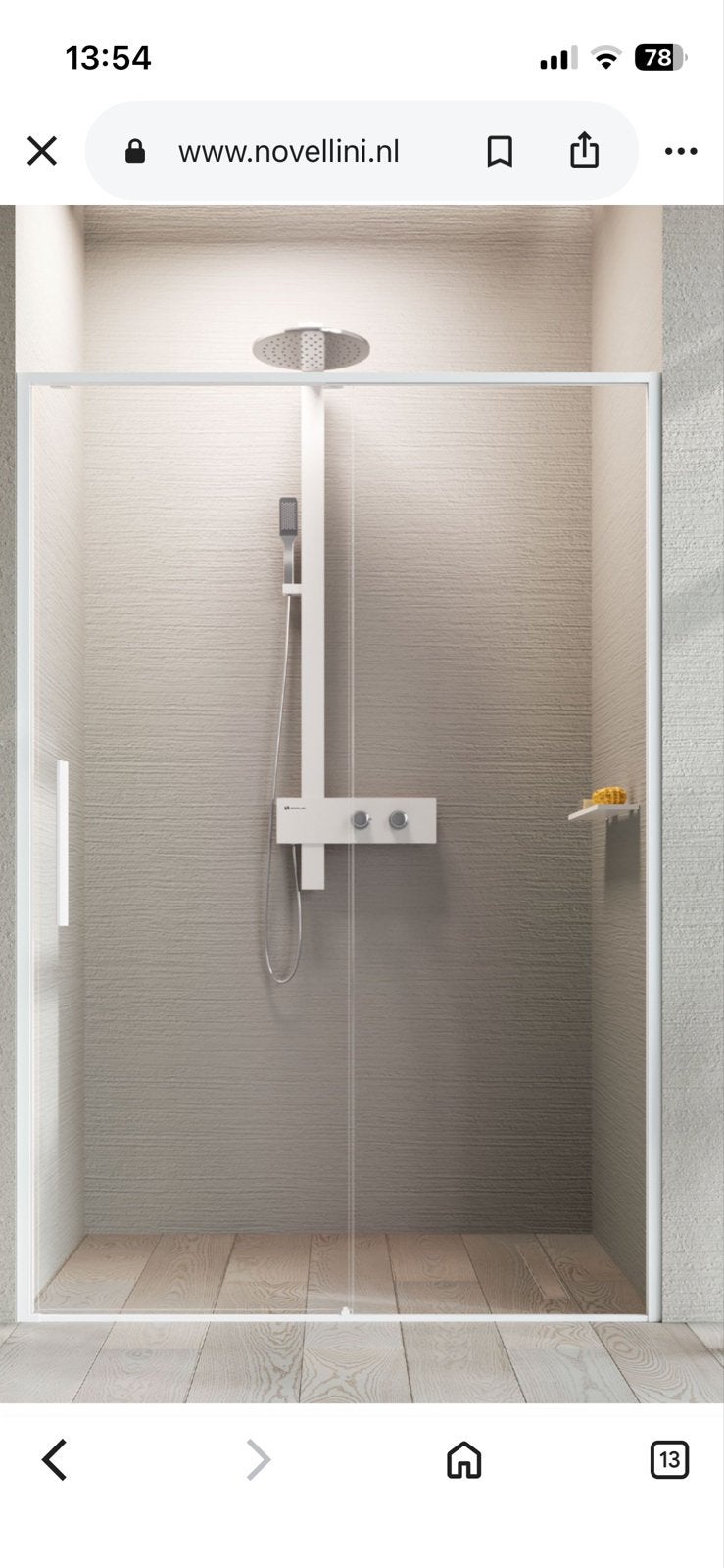 Novellini Schuifdeur Nis Type riga 2p179-182x200cm Gun Metal, Ophalen of Verzenden, Nieuw, Met douche