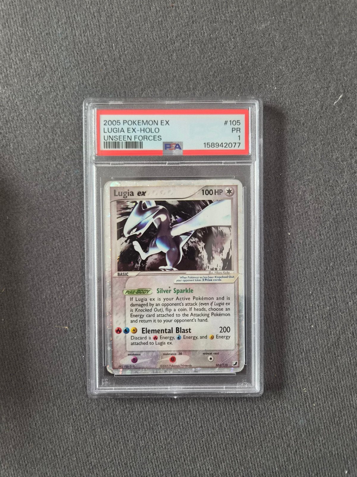Lugia ex Holo PSA 1 - 2005 Pokemon EX Unseen Forces, Ophalen of Verzenden