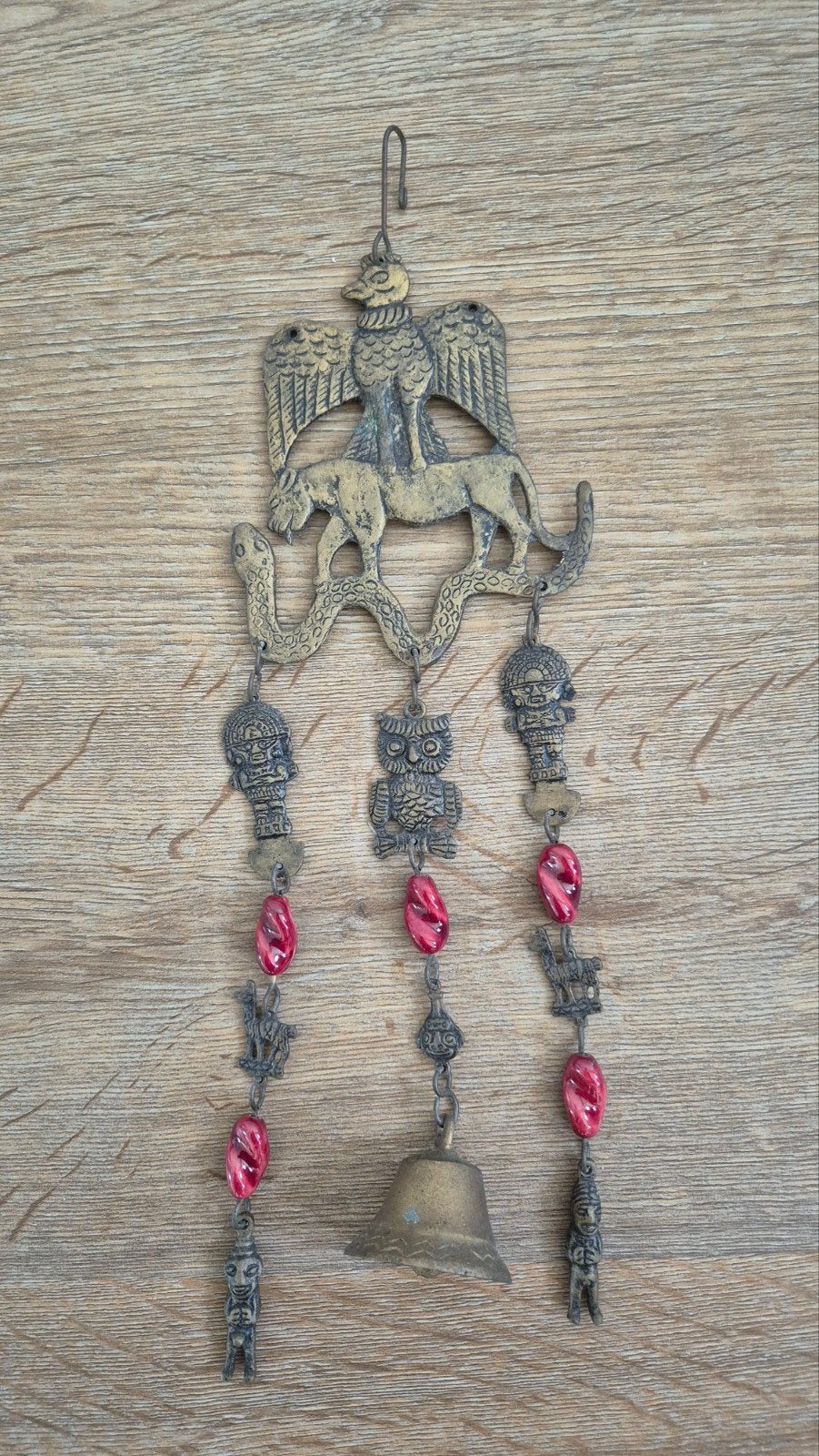 Peruaanse vintage metalen windgong met dieren bijna gratis, Antiek en Kunst, Ophalen