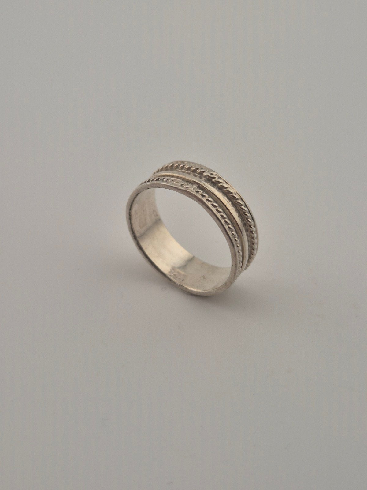 925 Sterling Zilveren Heren Ring, Verzenden, Zo goed als nieuw, 17 tot 18, Dame of Heer