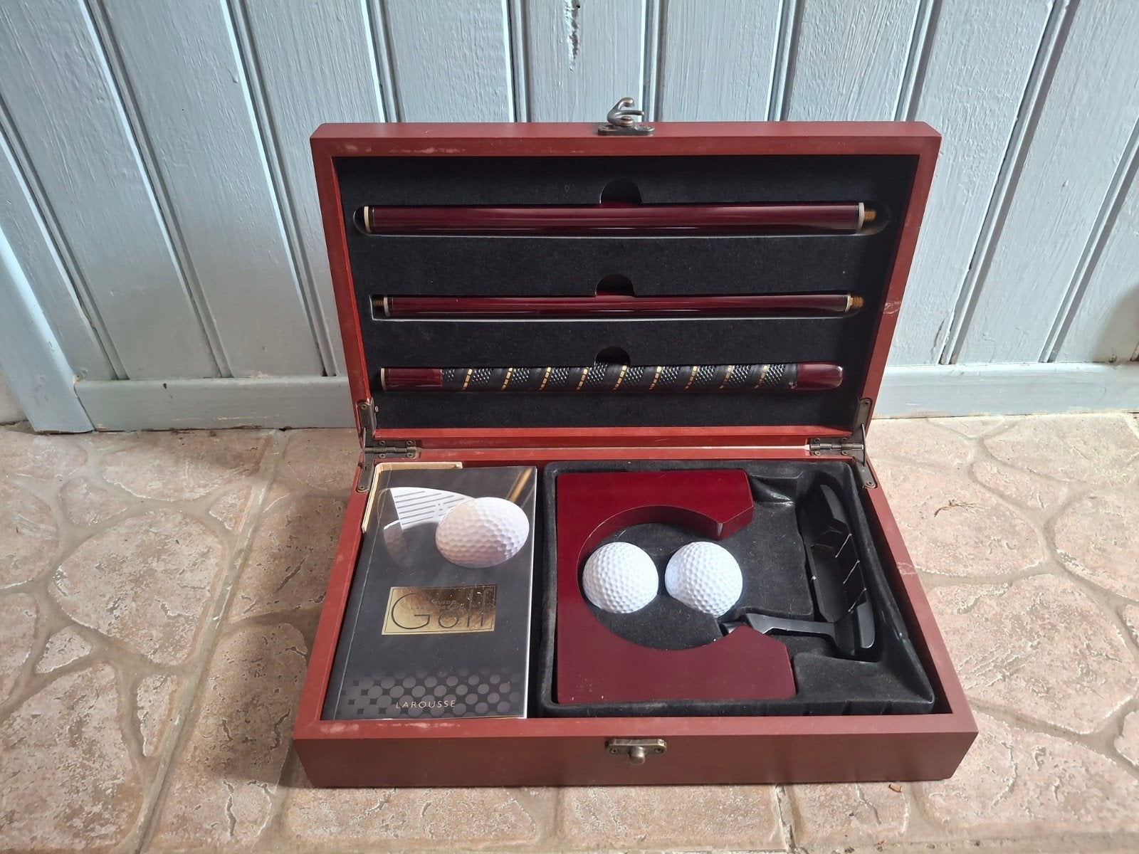 Golf Putter Set in houten koffer met accessoires, Sport en Fitness, Ophalen of Verzenden, Gebruikt, Set, Overige merken