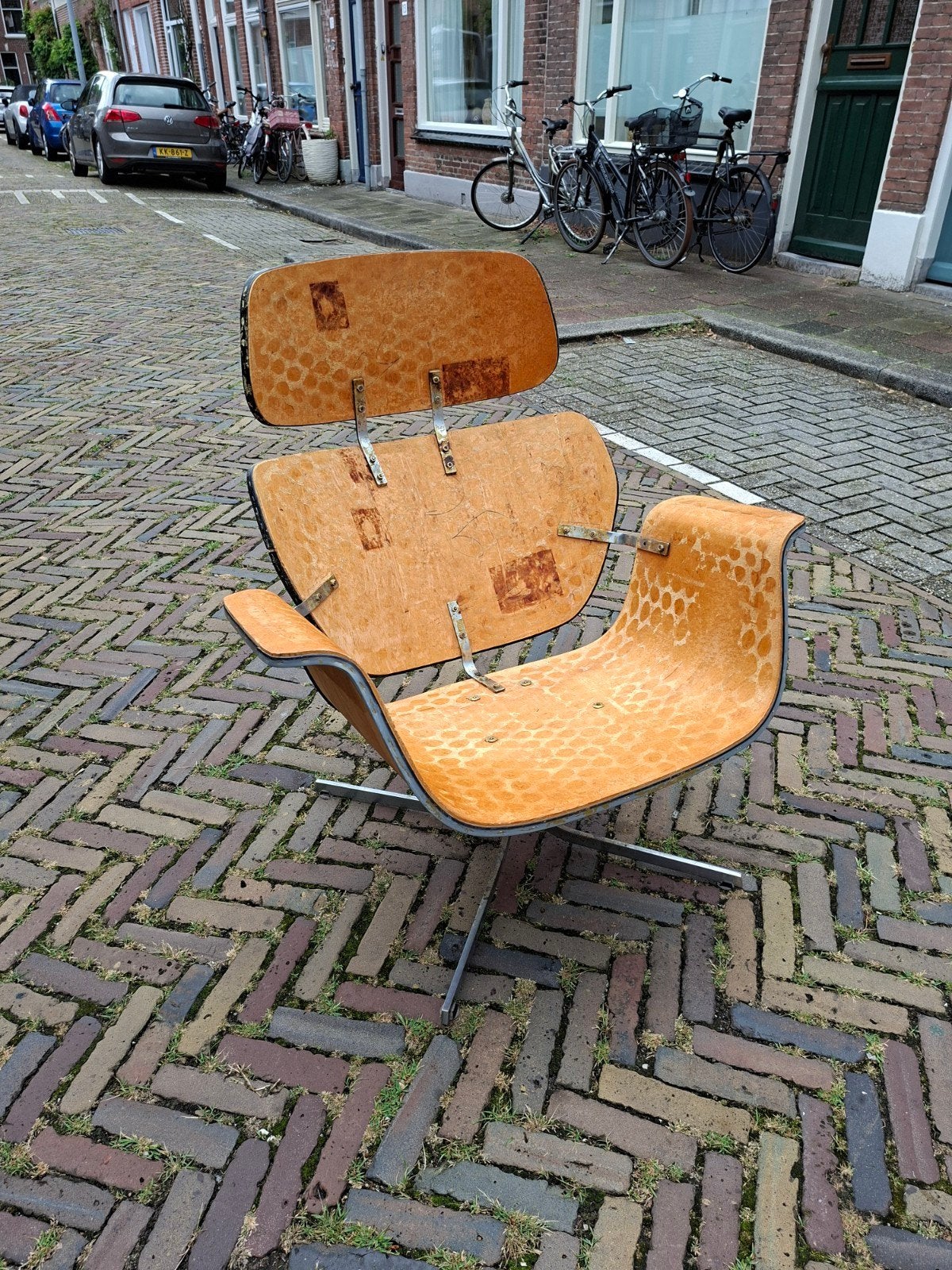 Pierre Paulin Big Tulip chair, Huis en Inrichting, Fauteuils, Ophalen, Gebruikt, 75 tot 100 cm, Hout