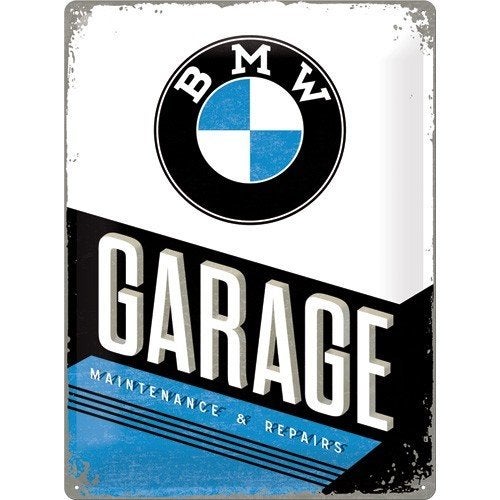 BMW Garage repairs relief reclamebord van metaal wandbord, Ophalen of Verzenden, Nieuw, Auto's