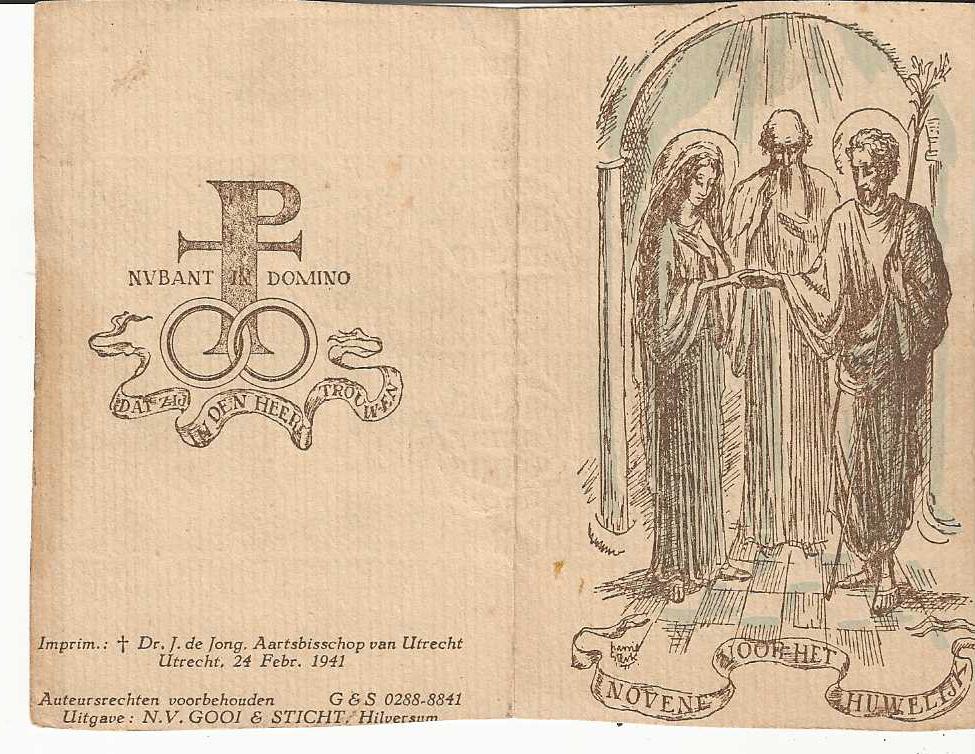 Noveev voor het Huwelijk ( 1941 ), Verzenden, Gebruikt, Kaart of Prent, Christendom | Katholiek