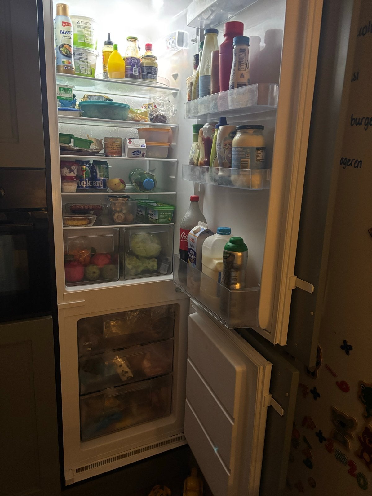 Zanussi ZNLN18FS1 Inbouwkoelkast, Ophalen, Gebruikt, 200 liter of meer, Met aparte vriezer