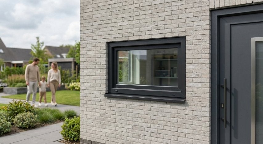 Kunststof Kozijn Draaikiep  B100 H80cm Mat Zwart, Doe-het-zelf en Verbouw, Kozijnen en Schuifpuien, Niet ingevuld, Kunststof, Raamkozijn