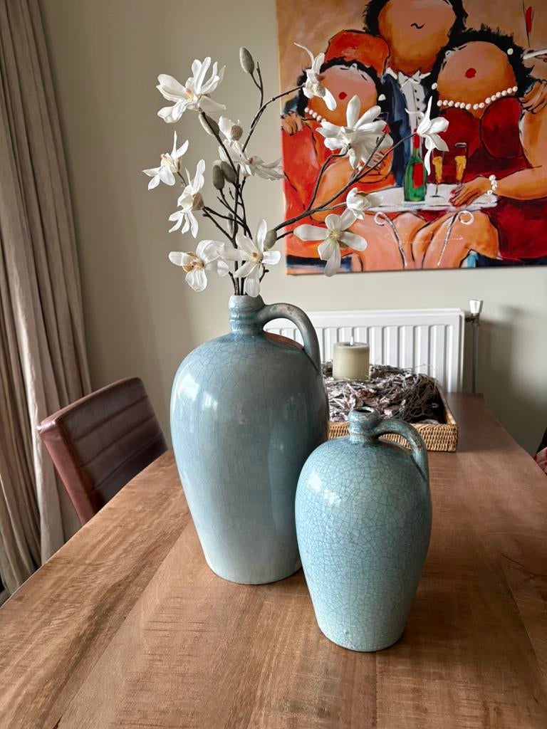 2 prachtige kruiken/vazen, Ophalen, Overige kleuren, Minder dan 50 cm, Glas