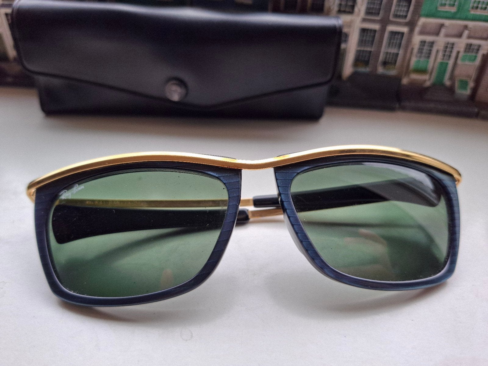 Vintage Ray-Ban B&l W0263 Olympian II Street Neat zonnebril, Zonnebril, Blauw, Ophalen of Verzenden, Zo goed als nieuw