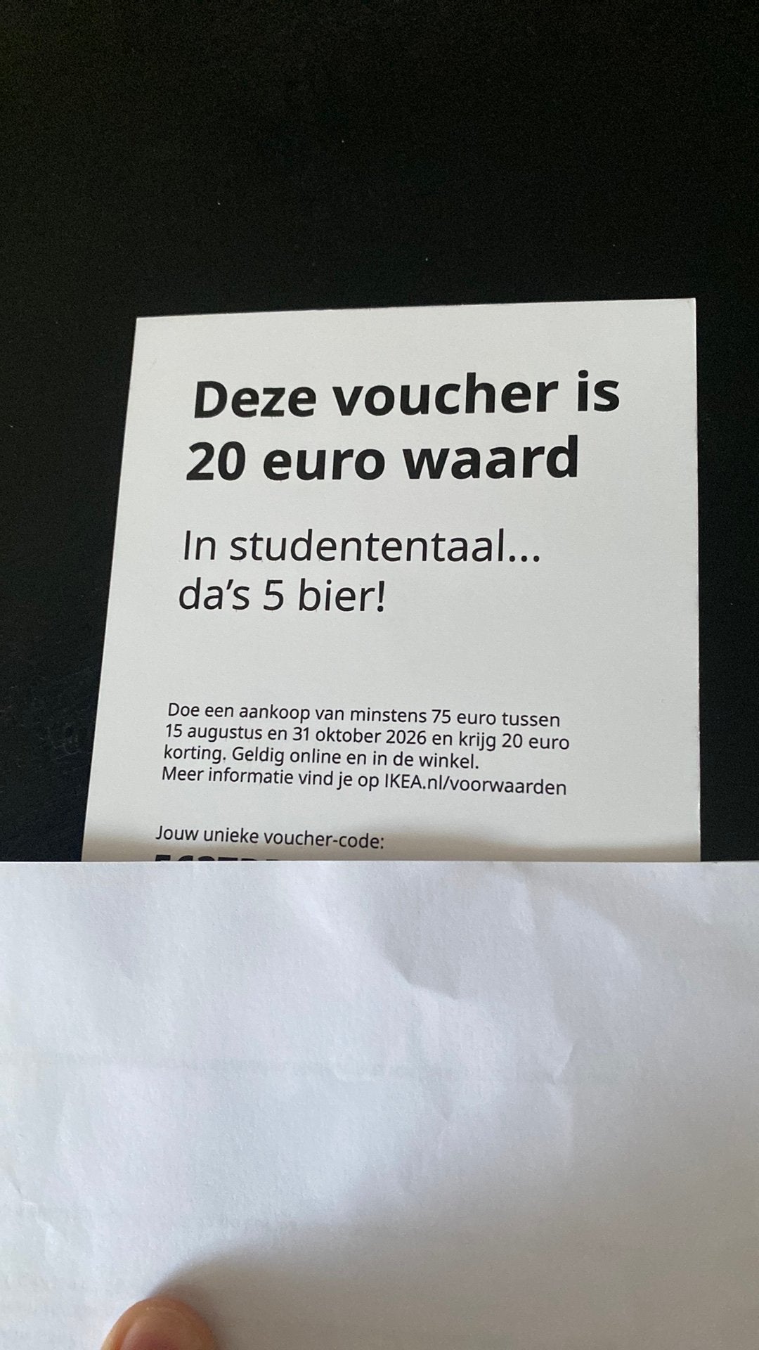 Ikea voucher tegoedbon cadeaukaart 20 euro korting, Tickets en Kaartjes, Eén persoon, Kortingsbon
