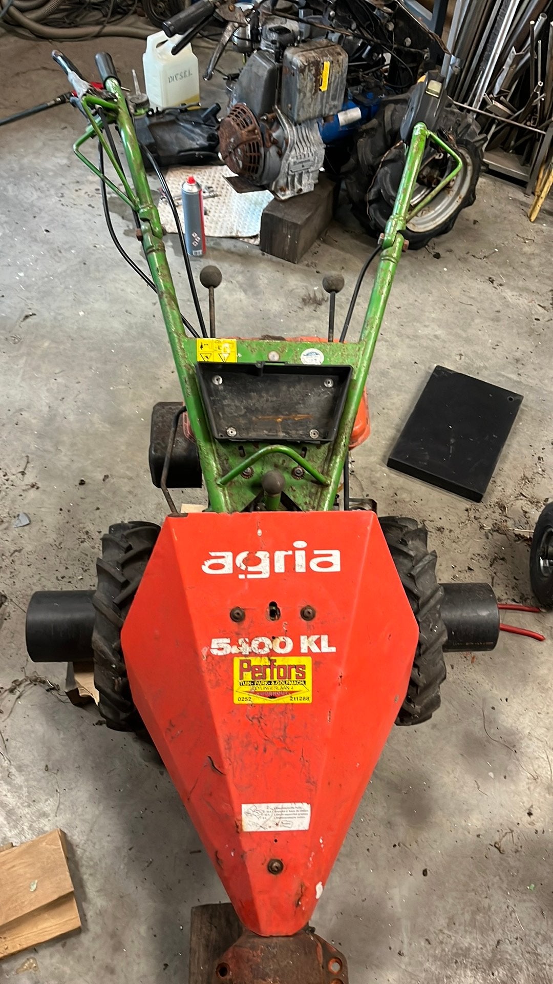 Agria 5400KL.  Met werk. Motor loopt., Ophalen, Gebruikt, Versnellingen, Balkmaaier