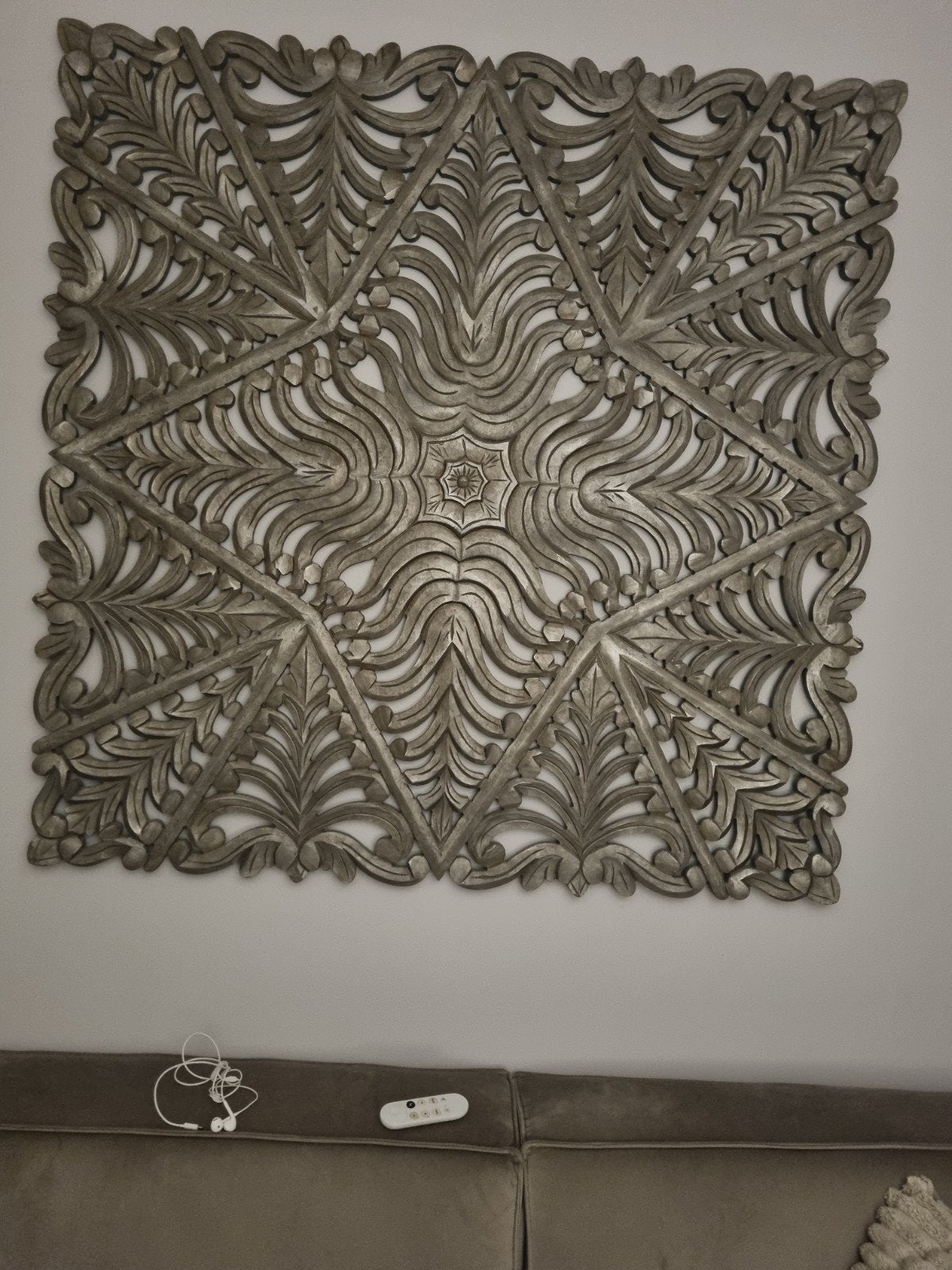 Taupe Wandpaneel, Huis en Inrichting, Hout, Zo goed als nieuw, Wandbord of Wandpaneel, Handgemaakt
