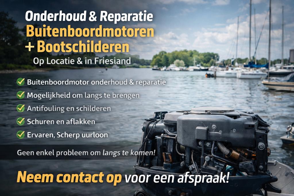 Onderhoud & Reparatie Buitenboordmotoren + Schilderwerk, Ophalen, Motor en Techniek