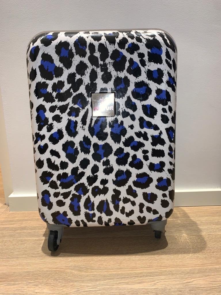 Suitsuit koffer met luipaardprint, Gebruikt, 50 tot 60 cm, Hard kunststof, Slot