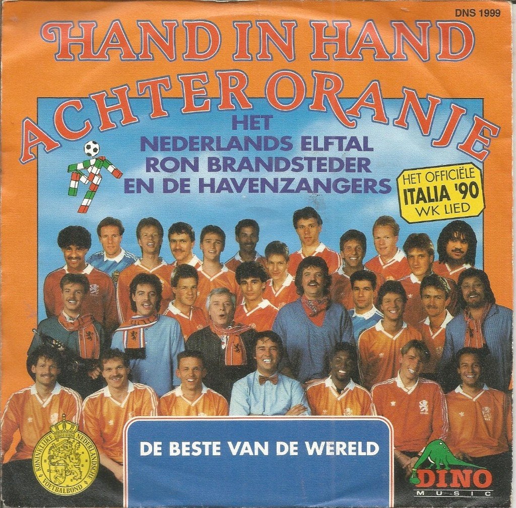 Het Nederlands Elftal – Hand In Hand Achter Oranje (1990), Fotohoes, 7 inch, Ophalen of Verzenden, Zo goed als nieuw