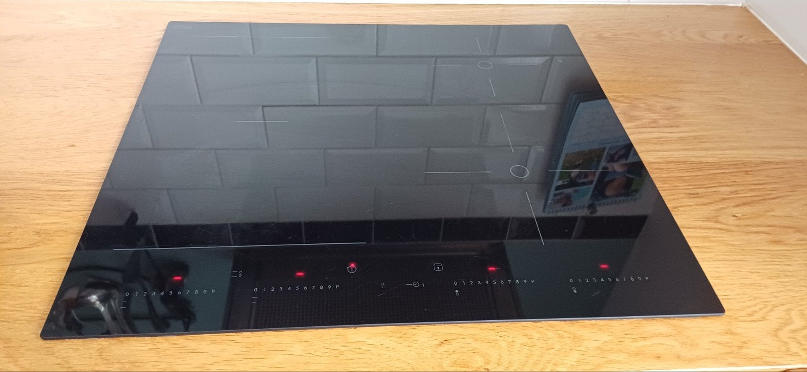Inductie kookplaat 4 zones - 58x51 cm - Inbouw, Ophalen, Gebruikt, 4 kookzones, Inbouw