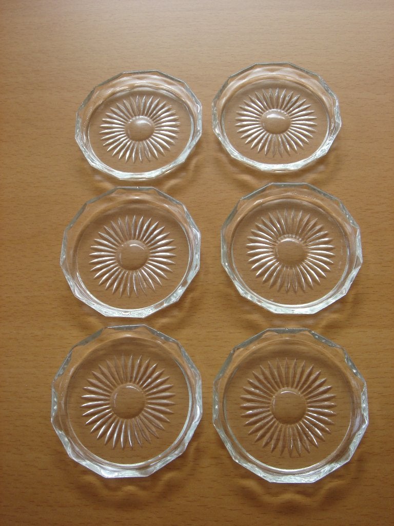 6 kristallen onderzetters  Diameter 8,5 cm, Ophalen of Verzenden