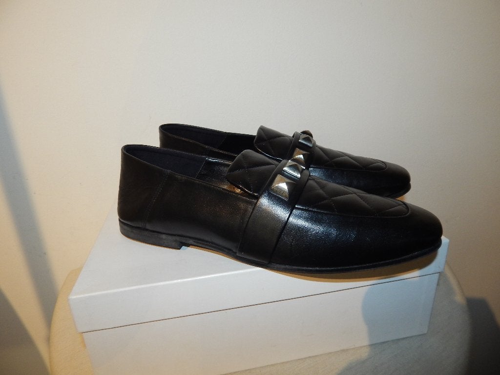Claudie Pierlot leren loafers studs ruiten stiksel Als Nie41, Verzenden, Claudie Pierlot, Zo goed als nieuw, Instappers