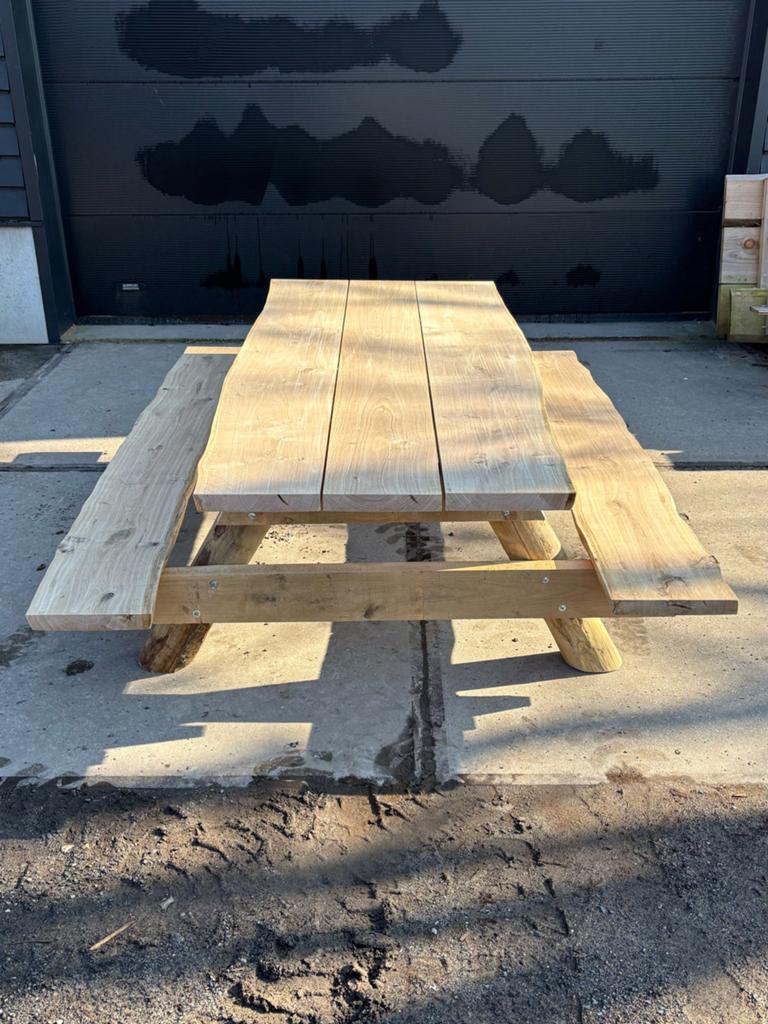 Eiken picknicktafel, Tuin en Terras, Picknicktafels, Ophalen of Verzenden, Nieuw, Rechthoekig, Hout