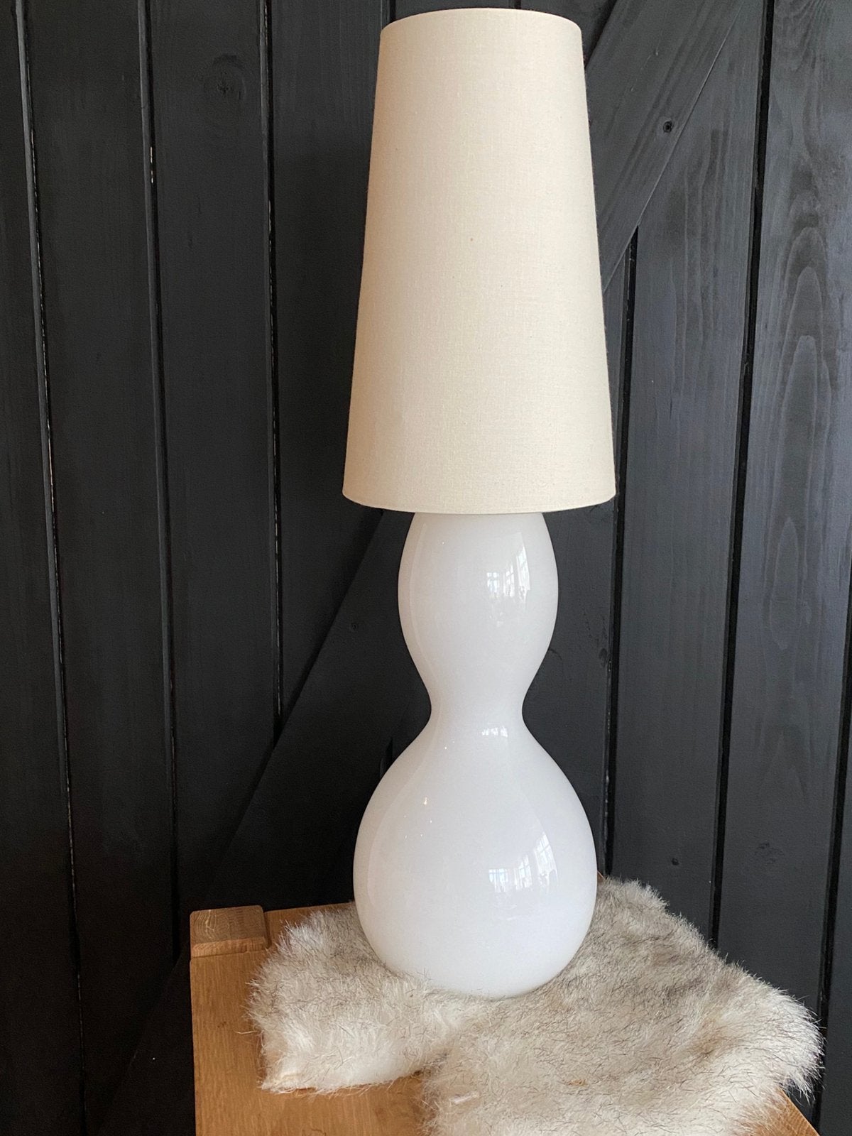 Vintage witte IKEA Ljusås Salbo tafellamp,, Ophalen of Verzenden, Zo goed als nieuw, IKEA, Vintage