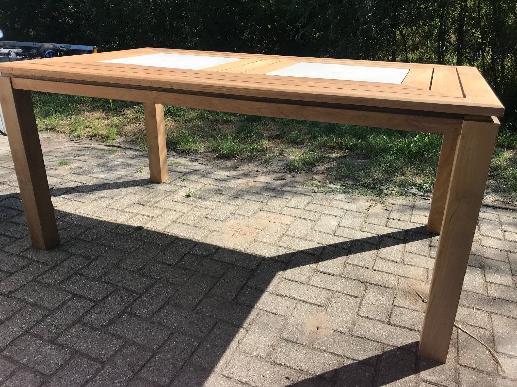 tuintafel, Tuin en Terras, Ophalen, Gebruikt, Rechthoekig, Teakhout