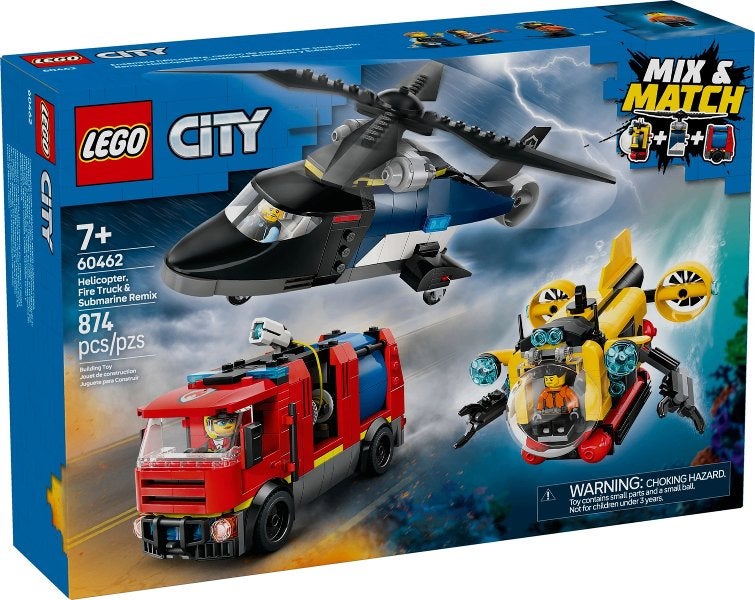 Lego City set 60462  Helicopter, Fire Truck & Submarine, City, Lego, Nieuw, Ophalen of Verzenden