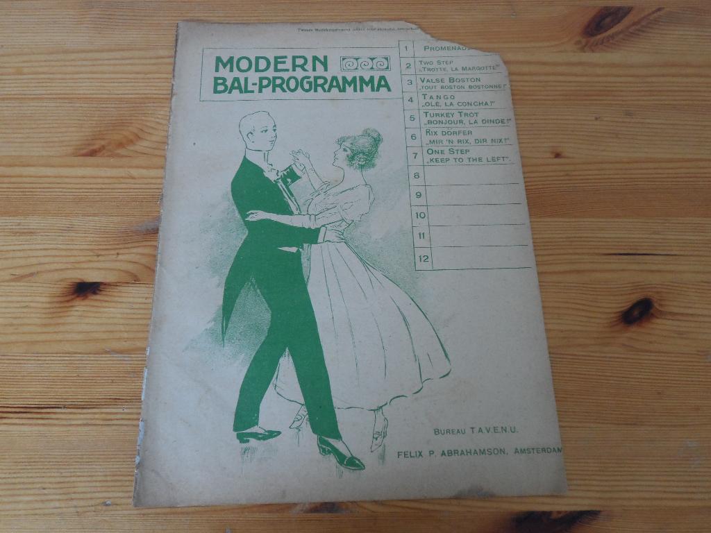 Modern balprogramma - tavenu 1917 - herre de vos, Muziek en Instrumenten, Gebruikt, Ophalen of Verzenden, Artiest of Componist