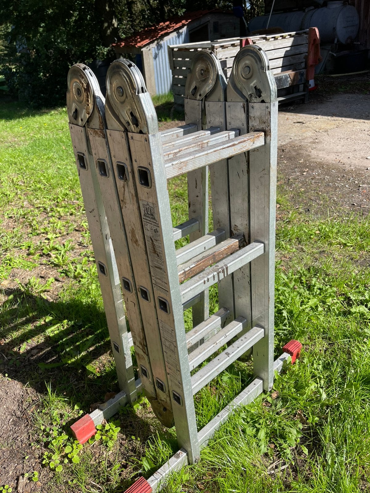Opvouwbare ladder 3,6 meter, Doe-het-zelf en Verbouw, Ophalen, Gebruikt, Ladder, Opvouwbaar of Inschuifbaar