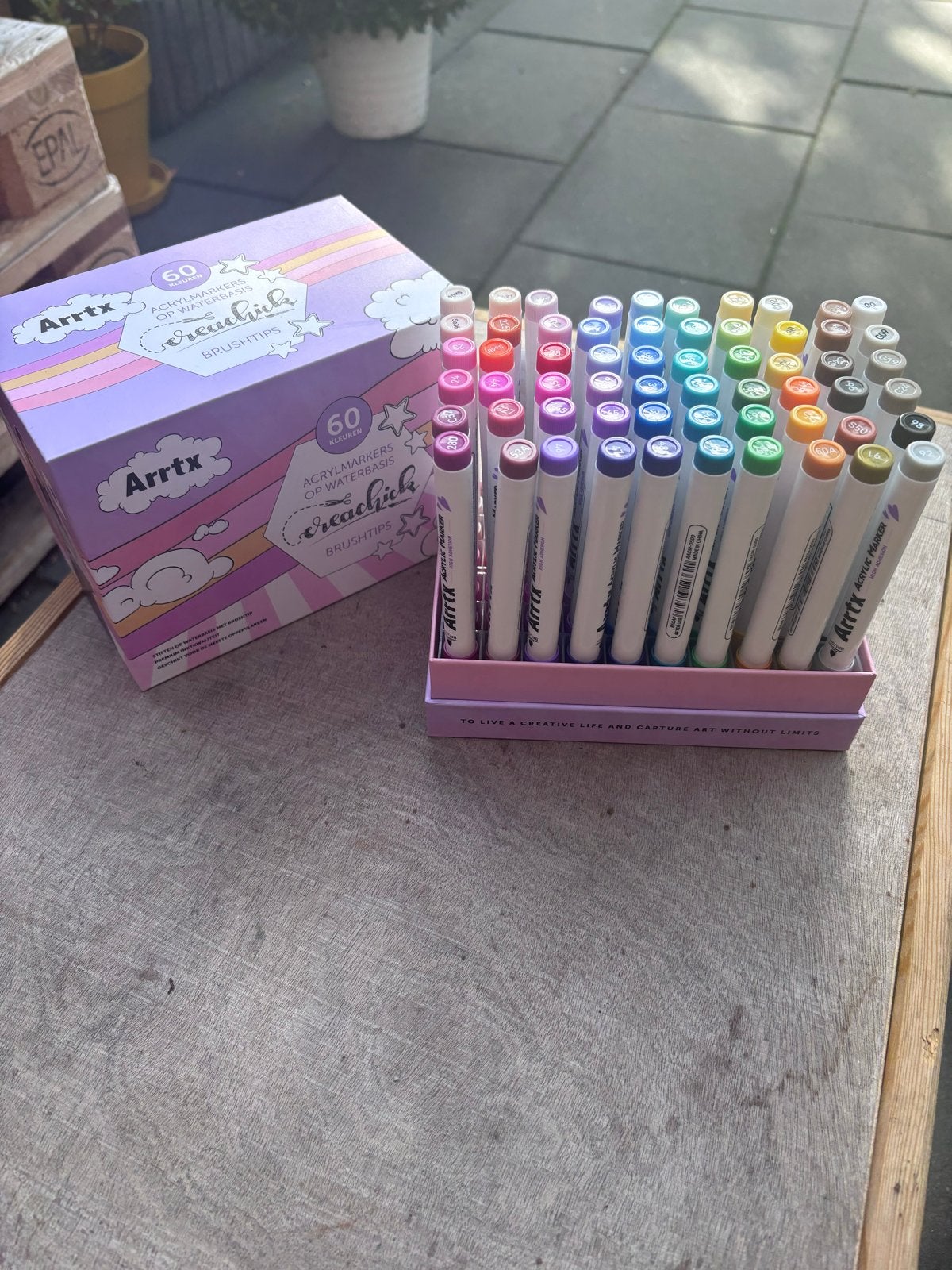 Arrtx Acrylmarkers op waterbasis - 60 kleuren, Ophalen of Verzenden, Nieuw, Potlood of Stift