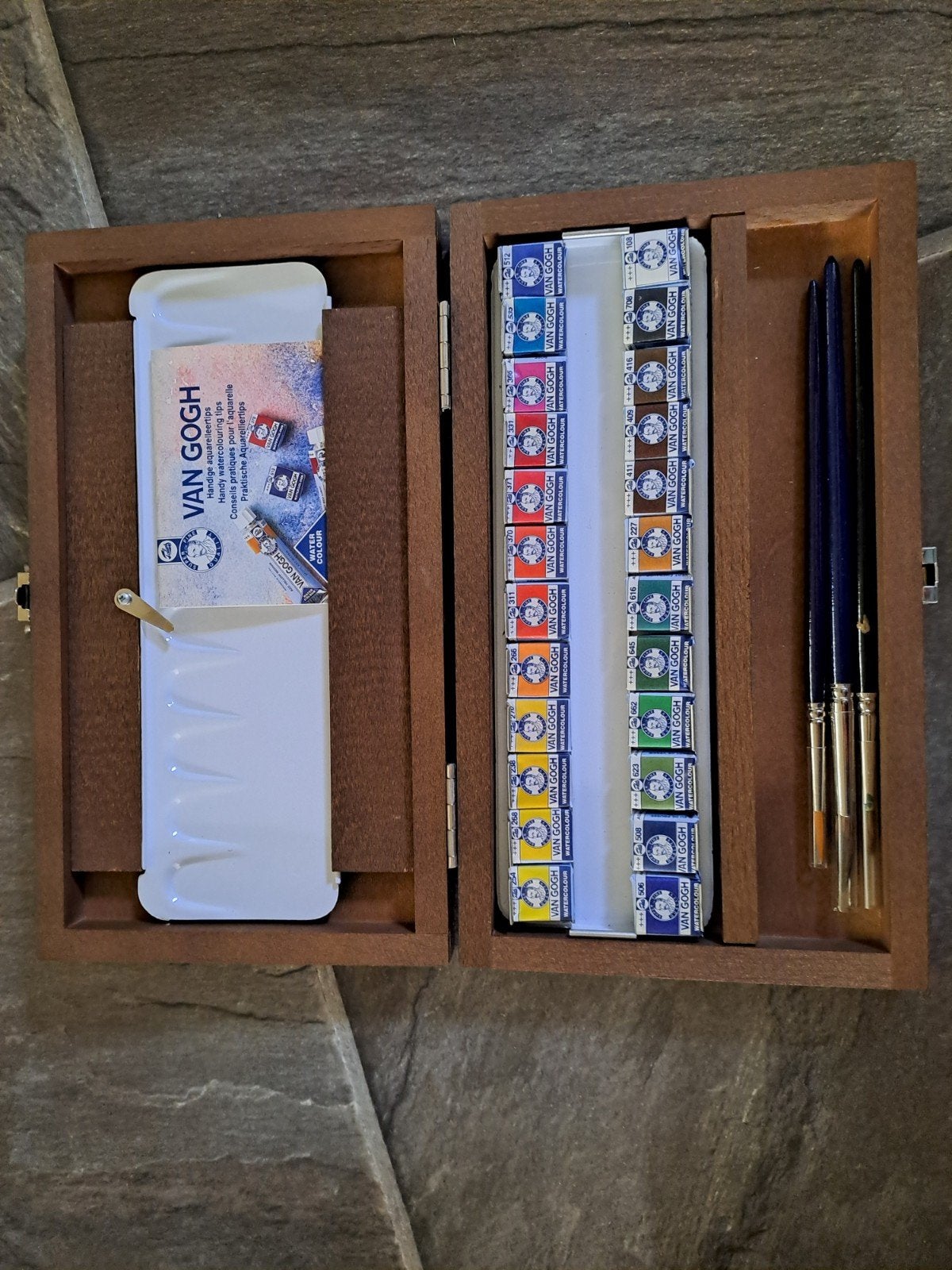 Complete Aquarel Set: Van Gogh verf, penselen en papier, Ophalen of Verzenden, Nieuw, Waterverf