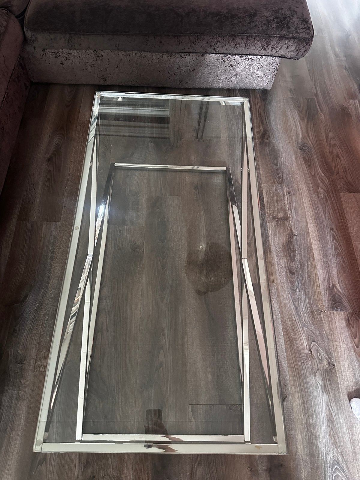 Moderne glazen salontafel - 120x60 cm, Huis en Inrichting, 100 tot 150 cm, Rechthoekig, 50 tot 100 cm, Ophalen of Verzenden