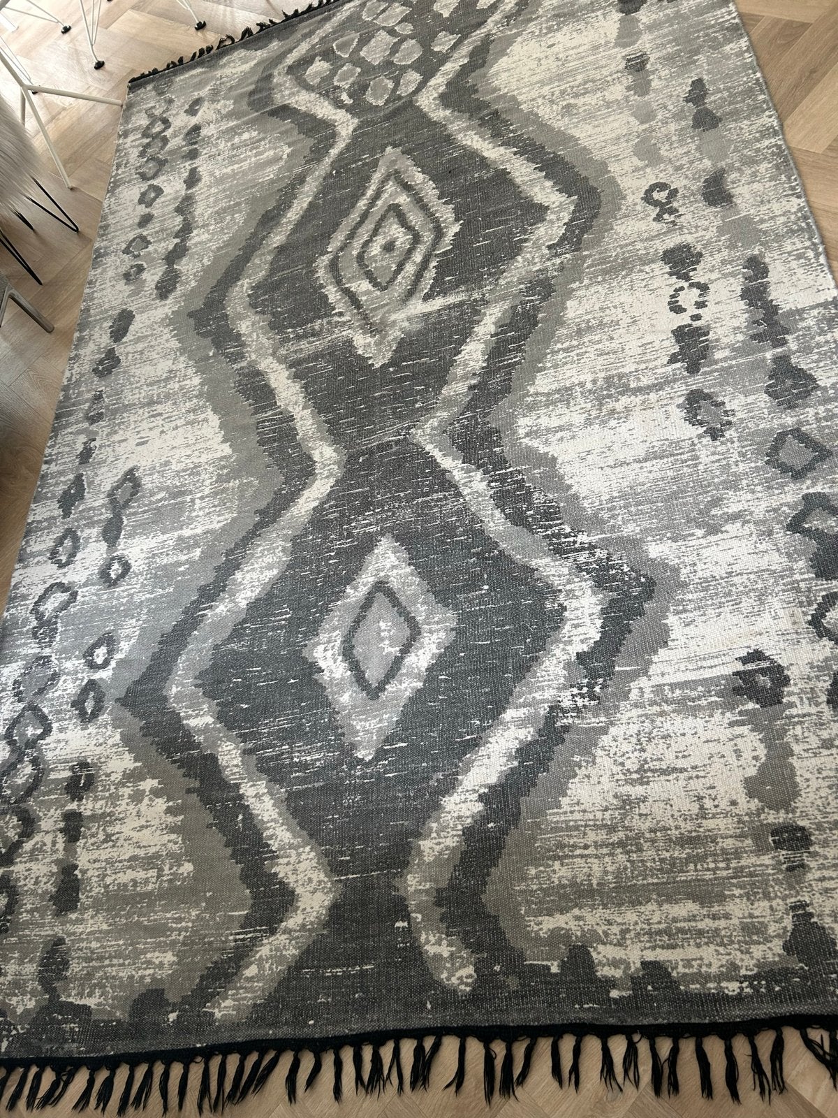 HKliving Vloerkleed Boucherouite Zwart Wit 180x280 cm, Huis en Inrichting, Stoffering | Tapijten en Kleden, Ophalen, Gebruikt